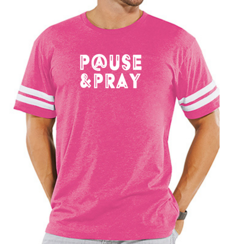 Mens Vintage Sport Graphic T-shirt Pause and Pray