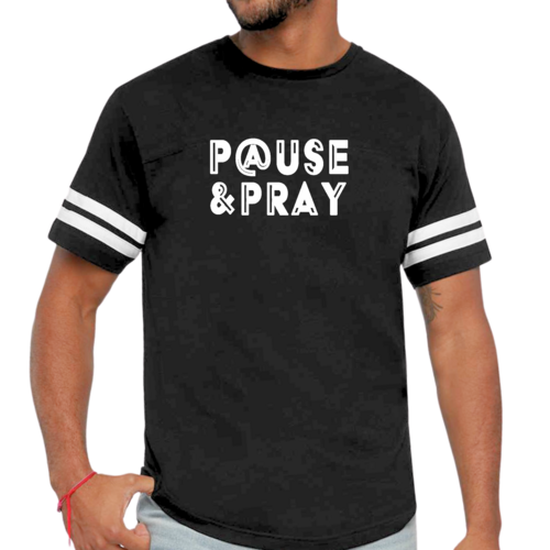 Mens Vintage Sport Graphic T-shirt Pause and Pray
