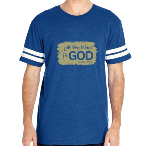 Mens Vintage Sport T-shirt All Glory Belongs to God - Olive Green