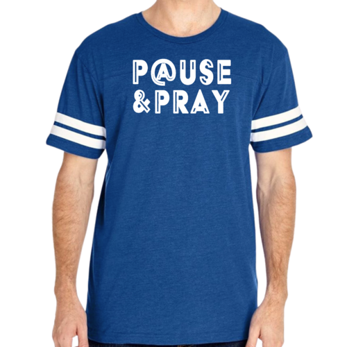 Mens Vintage Sport Graphic T-shirt Pause and Pray