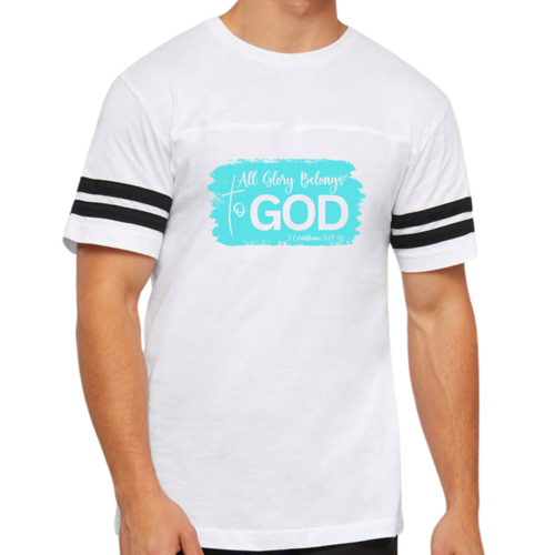 Mens Vintage Sport T-shirt All Glory Belongs to God Christian