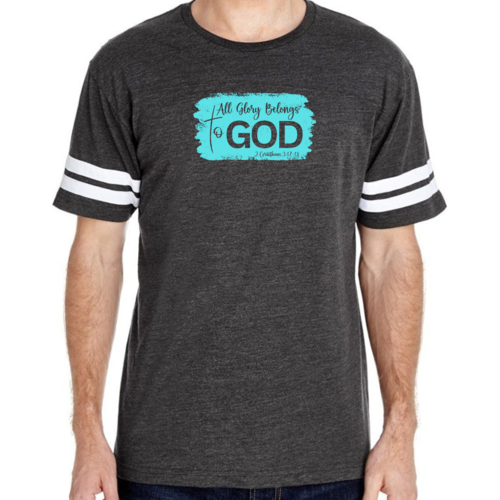 Mens Vintage Sport T-shirt All Glory Belongs to God Christian