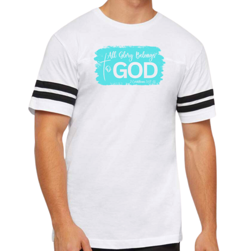 Mens Vintage Sport T-shirt All Glory Belongs to God Christian