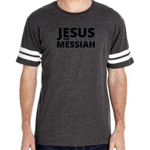 Mens Vintage Sport Graphic T-shirt Jesus one Messiah Black