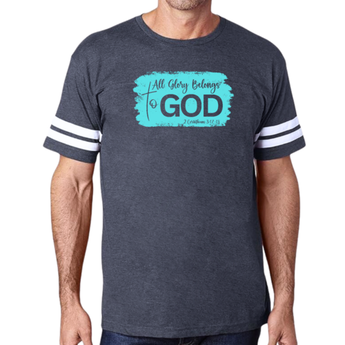 Mens Vintage Sport T-shirt All Glory Belongs to God Christian