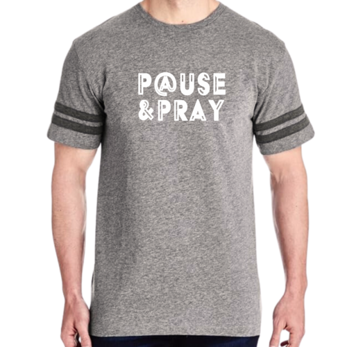Mens Vintage Sport Graphic T-shirt Pause and Pray