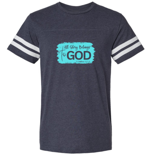 Mens Vintage Sport T-shirt All Glory Belongs to God Christian
