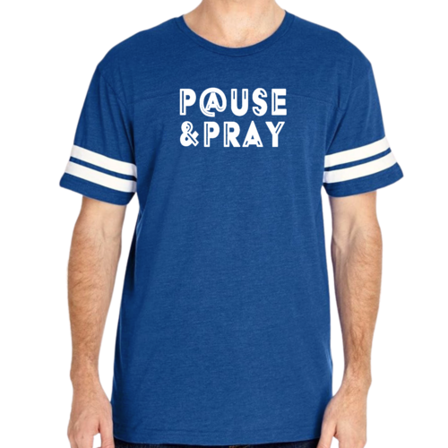 Mens Vintage Sport Graphic T-shirt Pause and Pray