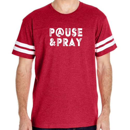 Mens Vintage Sport Graphic T-shirt Pause and Pray
